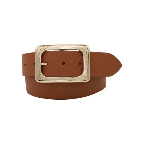 Ledergürtel ANNAMATONI, Damen, Gr. 100, braun (cognac), Leder, unifarben, genarbt, elegant,feminin, Gürtel, aus weichem Nappaleder