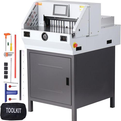 VEVOR Elektrischer Papierschneider Hebelschneider, 482,6 mm Max. Schnittbreite, 80 mm Max. Schnittstärke, Papierschneidemaschine, 800 Blatt Standard-Kopierpapier Papier Schneidegerät ±0,3 mm
