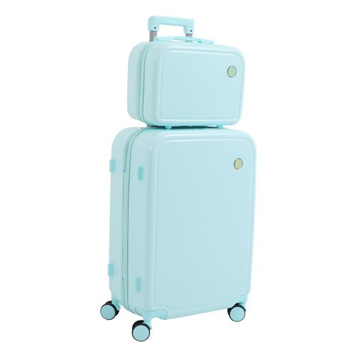 Reisegepäck Handkoffer Reisekoffer Koffer mit Rädern 14 zoll Kosmetikkoffer und ein 24 zoll Handgepäck