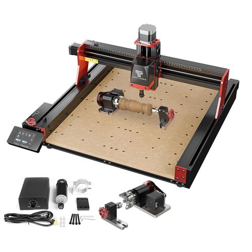 Twotrees TTC450 Pro CNC-Fräsmaschine mit 500W Router und 4-Achsen CNC Drehachse, Zum Gravieren von zylindrischen Produkten usw.