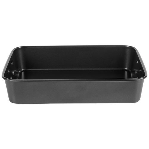 Homeware Profession. Bräter , Silber, Dunkelgrau , Metall , 5 L , rechteckig , 28x8x40 cm , Lfgb , backofengeeignet, antihaftbeschichtet , Kochen,
