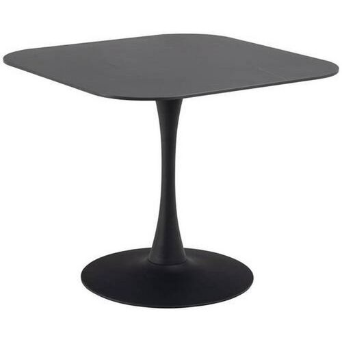 Mid.you Esstisch , Schwarz , Metall, Keramik , quadratisch , Säule, rund , 90x75x90 cm , Esszimmer, Tische, Esstische, Esstische quadratisch
