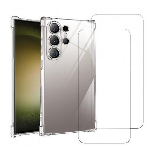 Hülle Galaxy S24 Ultra und 2 schutzfolien - TPU - Transparent