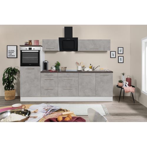 Küche Küchenzeile Küchenblock Beton Amanda 270 cm Respekta Premium