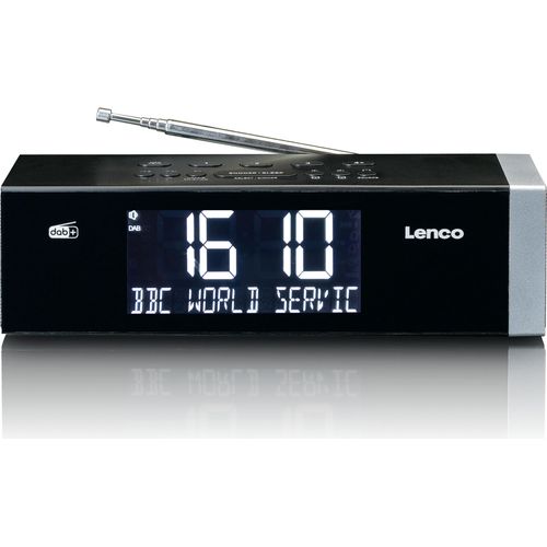 Lenco CR-640BK - Stereo FM-Radiowecker mit funkgesteuerter Uhr und AUX-Eingang - Weiß