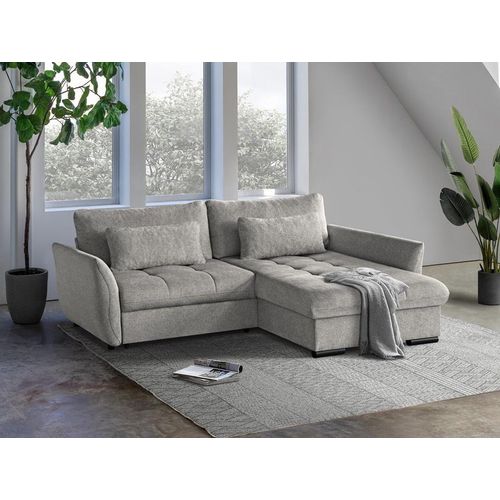 Ecksofa CAFU L - Wohnlandschaft Polstersofa Polstercouch (Cappuccino - LOUIS 664) RECHTE SEITE