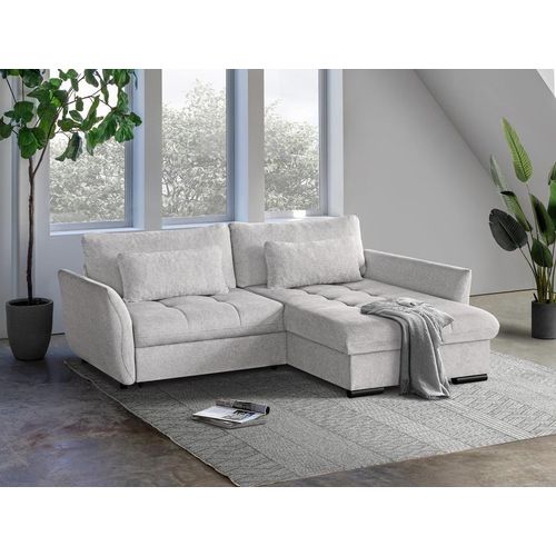 Ecksofa CAFU L - Wohnlandschaft Polstersofa Polstercouch (Creme - LOUIS 661) RECHTE SEITE
