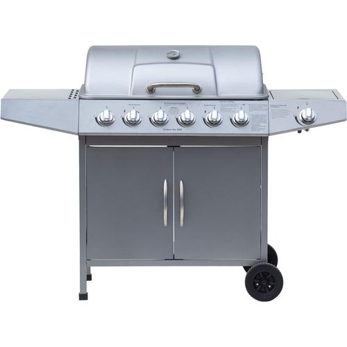 El Fuego Gasgrill / Grillwagen Dayton 6+1 silber Grillfläche 69x35cm