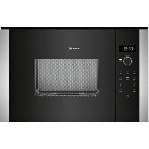 Neff N 50 Einbau Mikrowelle Schwarz HLAWD23N0 mit Reinigungssystem, 38 cm Nische, 800 W, 20 Liter