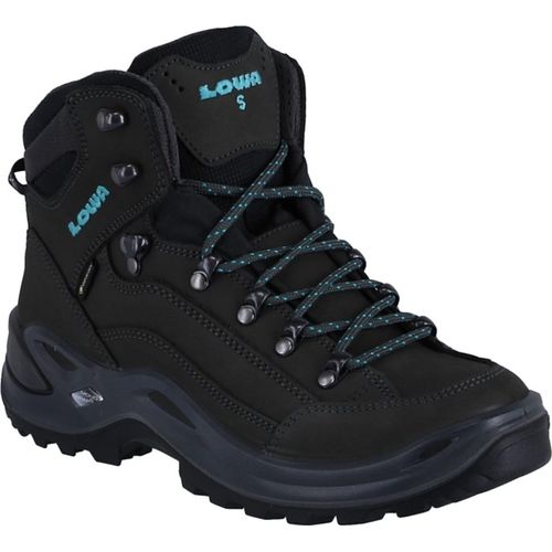 Lowa Damen Renegade GTX Mid Wanderstiefel S-Leisten (schmal) ASPHALT/TUERKIS 42