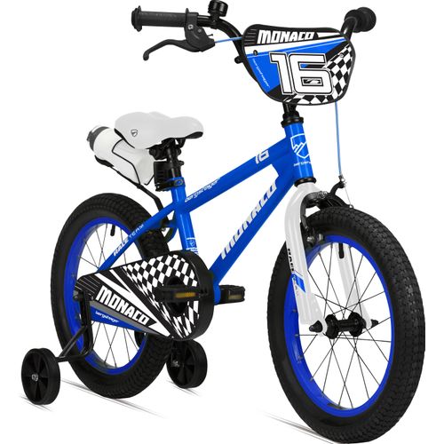 Bergsteiger Monaco 16 Zoll Kinderfahrrad, geeignet für 4, 5, 6 Jahre, BMX, Stützräder, Rücktrittbremse, Trinkflasche, Kettenschutz