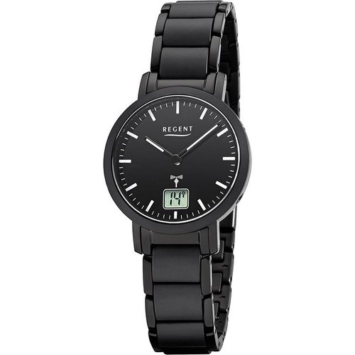 Regent Metall Damen Uhr FR-266 Analog-Digital Armbanduhr schwarz Funkuhr D2URFR266