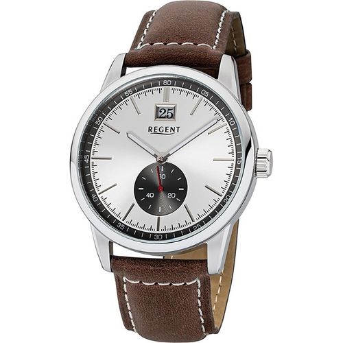 Regent Leder Herren Uhr Quarzuhr Armband dunkelbraun D2URUM1606