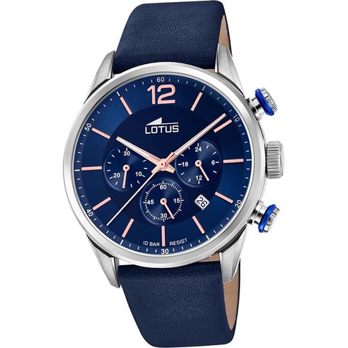 Lotus Leder Herren Uhr Armbanduhr blau Sport Khrono D2UL18689/2