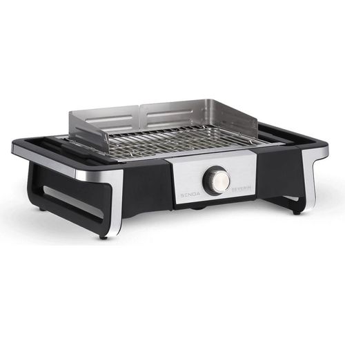 Elektrogrill Tischgrill SEVERIN SENOA BOOST PG 8113 500°C in nur 10 Minuten PG 8113 aus Edelstahl, schwarzsilber Elektrogrill Tischgrill Standgrill Grill Barbecue Grill