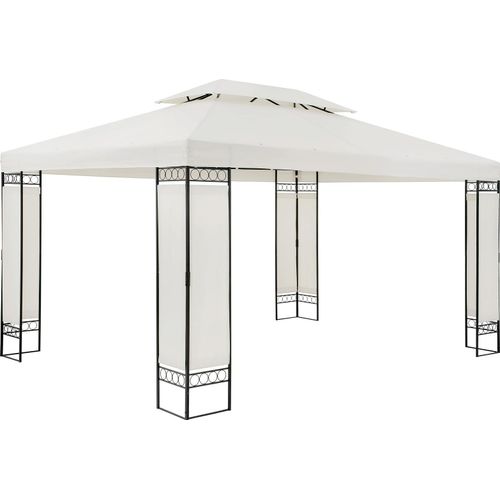 Pavillon Gartenzelt Gartenpavillon Elda 3x4m Metall Wasserabweisend Luxus, Farbe:creme