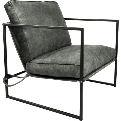 Sessel Designer Metallrahmen Extragroß Outdoor/Indoor Gartenstuhl Wohnzimmer Möbel Relax Sonnenliege Terrassen Abnehmbare Grau 80 x 78 x 70 cm