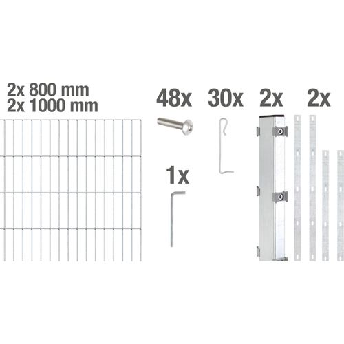 Alberts Gabionen-Komplettsets Step², Höhe 180 cm, Länge 2 m, feuerverzinkt zum Aufschrauben