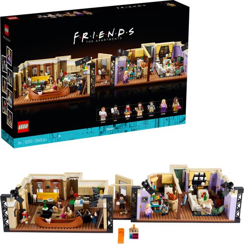 LEGO 10292 Icons Friends Apartments, ikonischer Modellbausatz der Zimmer aus der TV-Serie mit 7 Minifiguren, Geschenk für Erwachsene