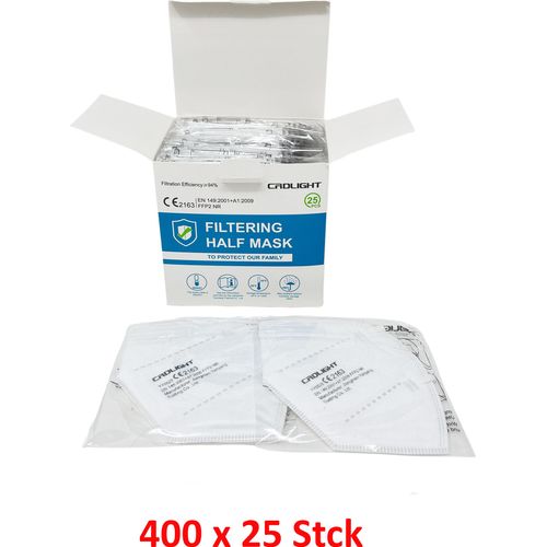 CRDLIGHT 10000 x FFP2 Maske Mundschutz Atemschutzmaske atmungsaktives Vlies | Weiß