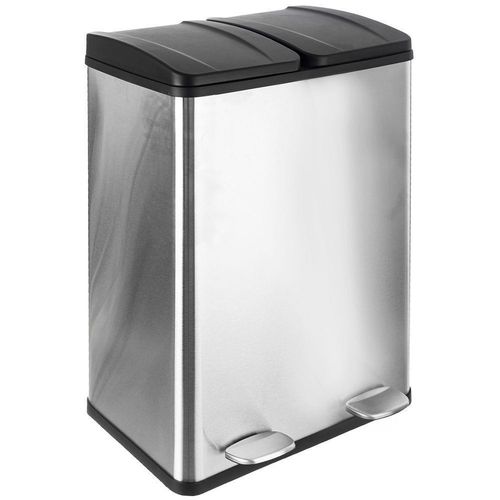 ORION Mülleimer Abfalleimer aus Stahl PREMIUM mit Mülltrennsystem 2x30l