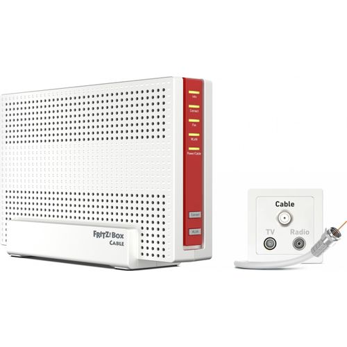 AVM FRITZ!Box 6690 Cable (DOCSIS 3.1-Kabel-Modem, 4x4 Wi-Fi 6 (WLAN AX) 4.800 MBit/s (5 GHz) + 1.200 MBit/s (2,4 GHz), 1x 2,5-Gigabit-LAN, USB 3.0)