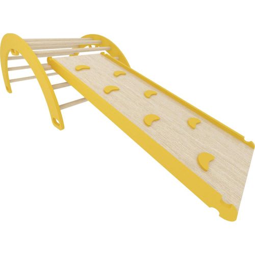 Spielplatz indoor | Kletterbogen Holz Schaukel Rutsche für Kinder | Montessori Spielzeug Kinderrutsche