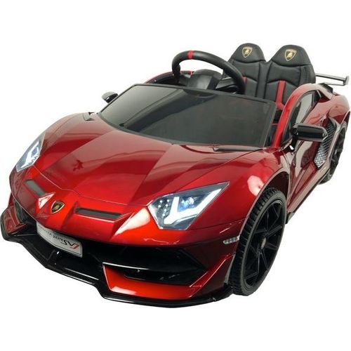 Kinder Elektroauto Lamborghini Aventador RC, 2.4 Ghz Fernbedienung - Kinderauto - Softstart - Elektro Auto für Kinder (Rot)