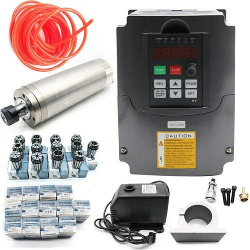 Fräse Spindel Spindelmotor 2200W 20V Wassergekühlte Fräsmotor Spindel Frässpindel mit VFD Frequenzumrichter für CNC Fräsmaschine