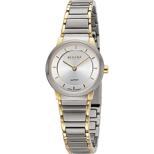 Regent Metallband Damen Uhr GM-2131 Armbanduhr Quarz bicolor Metallarmband D2URGM2131
