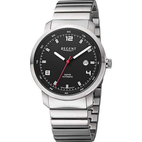 Regent Metallband Herren Uhr GM-2106 Armbanduhr Automatik silber Metallarmband D2URGM2106