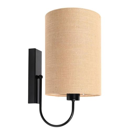 Wandleuchte Boho schwarz beige, creme 1XE27/60w H:46cm Ø:20cm dimmbar