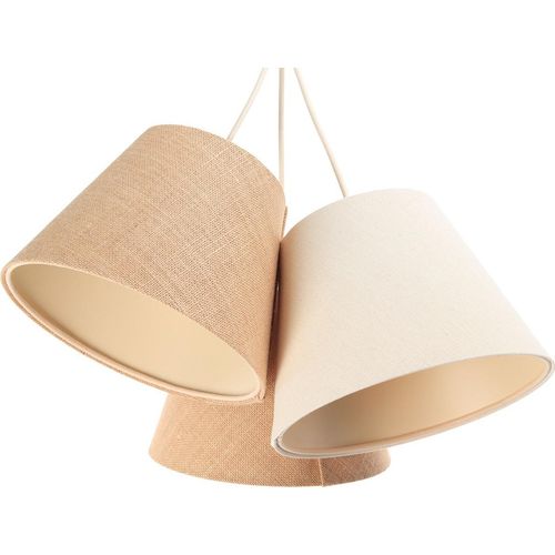 Hängeleuchte Boho weiss beige, creme 3XE27/60w H:100cm Ø:25cm dimmbar