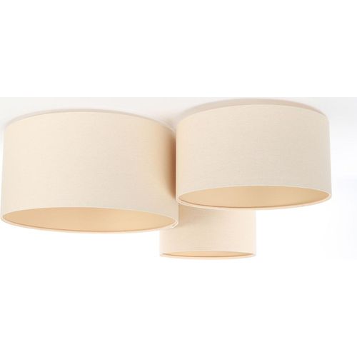 Deckenleuchte Boho weiss beige, creme 3xE27/60w H:34cm Ø:50/40/30cm, dimmbar