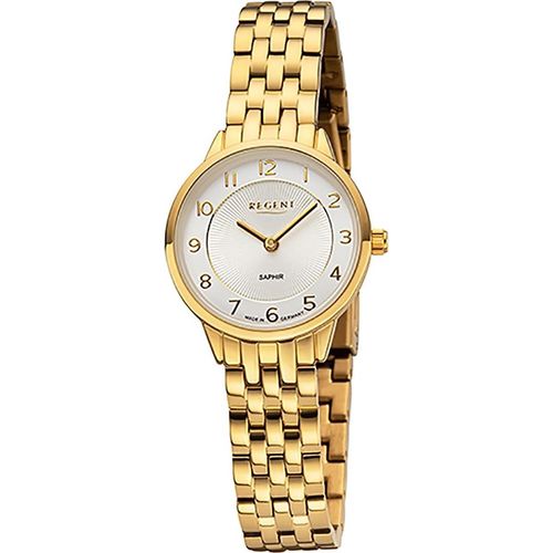 Regent Metallband Damen Uhr GM-2129 Armbanduhr Quarz gold Metallarmband D2URGM2129