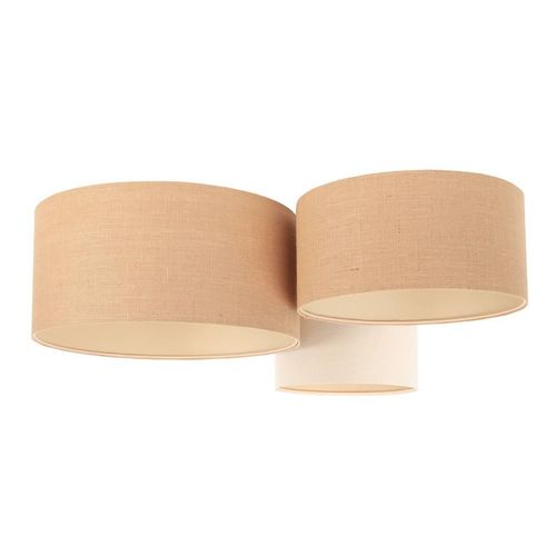 Deckenleuchte Boho weiss beige, creme 3xE27/60w H:34cm Ø:50/40/30cm, dimmbar