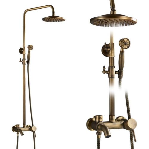 Retro Regenduschsystem Handbrauseset Badezimmer Kit Regendusche, B01
