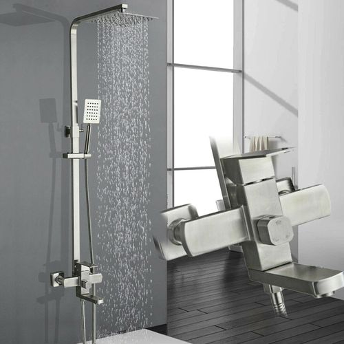 Edelstahl Duscharmatur Schwarz Duschsystem Regendusche Duschset mit Handbrause
