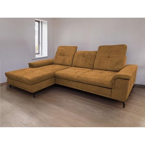 Ecksofa BRITTA L - Wohnlandschaft Polstersofa Polstercouch - LINKE SEITE (Gelb - MIL 17705)