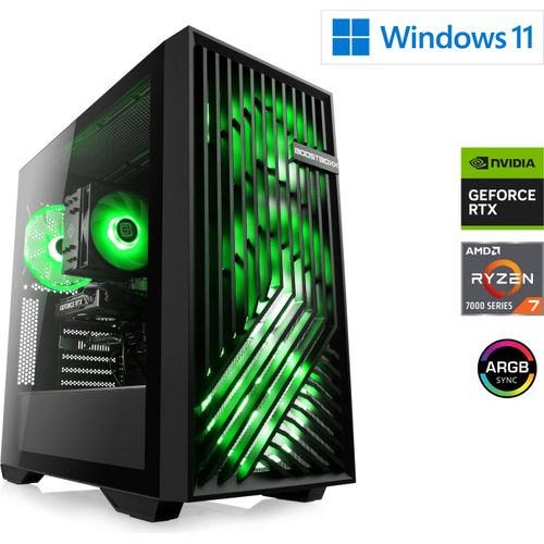 Gaming PC AMD Ryzen 7 7700, 3800 MHz, GeForce RTX 4060, 16 GB DDR5-RAM, 1000 GB M.2 SSD, Windows 11, USB 3.2 | M10950H