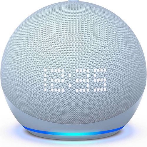 Amazon Echo Dot 5 Blau mit Uhr