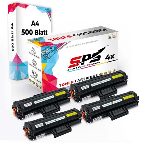 Druckerpapier A4 + 4x Multipack Set Kompatibel für Samsung Xpress SL-M 2022 (MLT-D111L/111L) Toner-Kartusche Schwarz XL 3000 Seiten