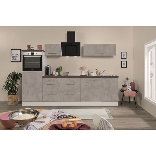 Küche Küchenzeile Küchenblock Beton Amanda 280 cm Respekta Premium
