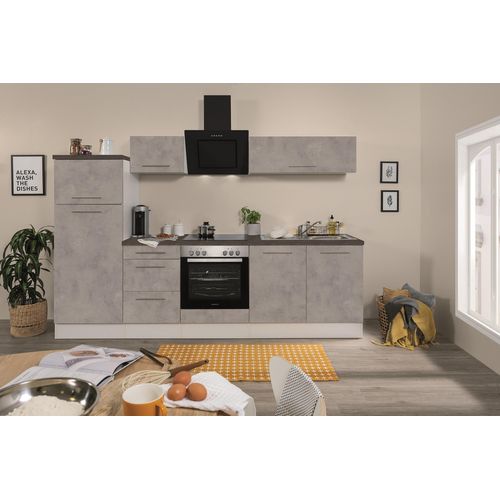 Küche Küchenzeile Küchenblock Beton Amanda 270 cm Respekta Premium