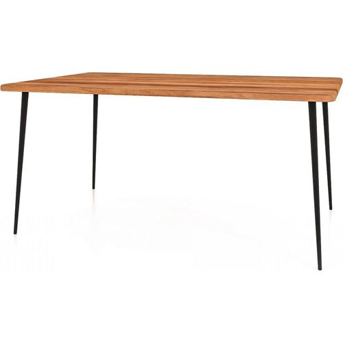 Esstisch Tula aus Kernbuche massiv 80x190x78 mit schwarzen Metallbeinen