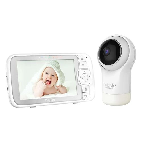 Hubble Nursery View Pro Weiß Video Babyphone - bis zu 300m Reichweite, 2-Wege