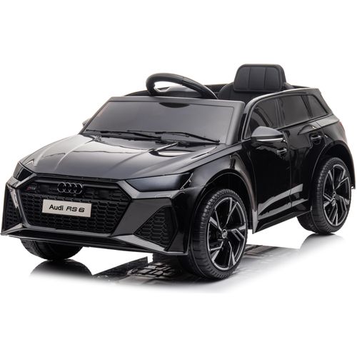 Kinder Elektroauto AUDI RS6 Kinder Elektro Auto - Kinderauto mit Fernbedienung - Fahrzeug mit 2 x 12V Motoren - USB - SD - Aux - Mp3 (Schwarz)