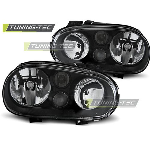Upgrade Design Klarglas Scheinwerfer für VW Golf 4 97-03 schwarz mit Nebelscheinwerfer