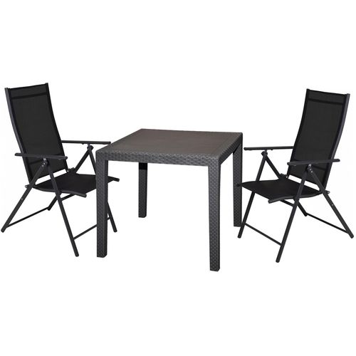 Gartenmöbel-Set Sitzgruppe Gartenset Gartenstuhl Hochlehner Gartentisch Rattan-Optik