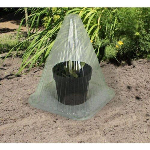 Novatool Pflanzenhut Frostschutz 250 Stück Pflanzglocken | Grün 22cm hoch aus PVC | Pflanzhilfen zum Schutz Überwinterung Pflanzenschutz vor Schnecken und Vögel ganzjährig Minigewächshaus
